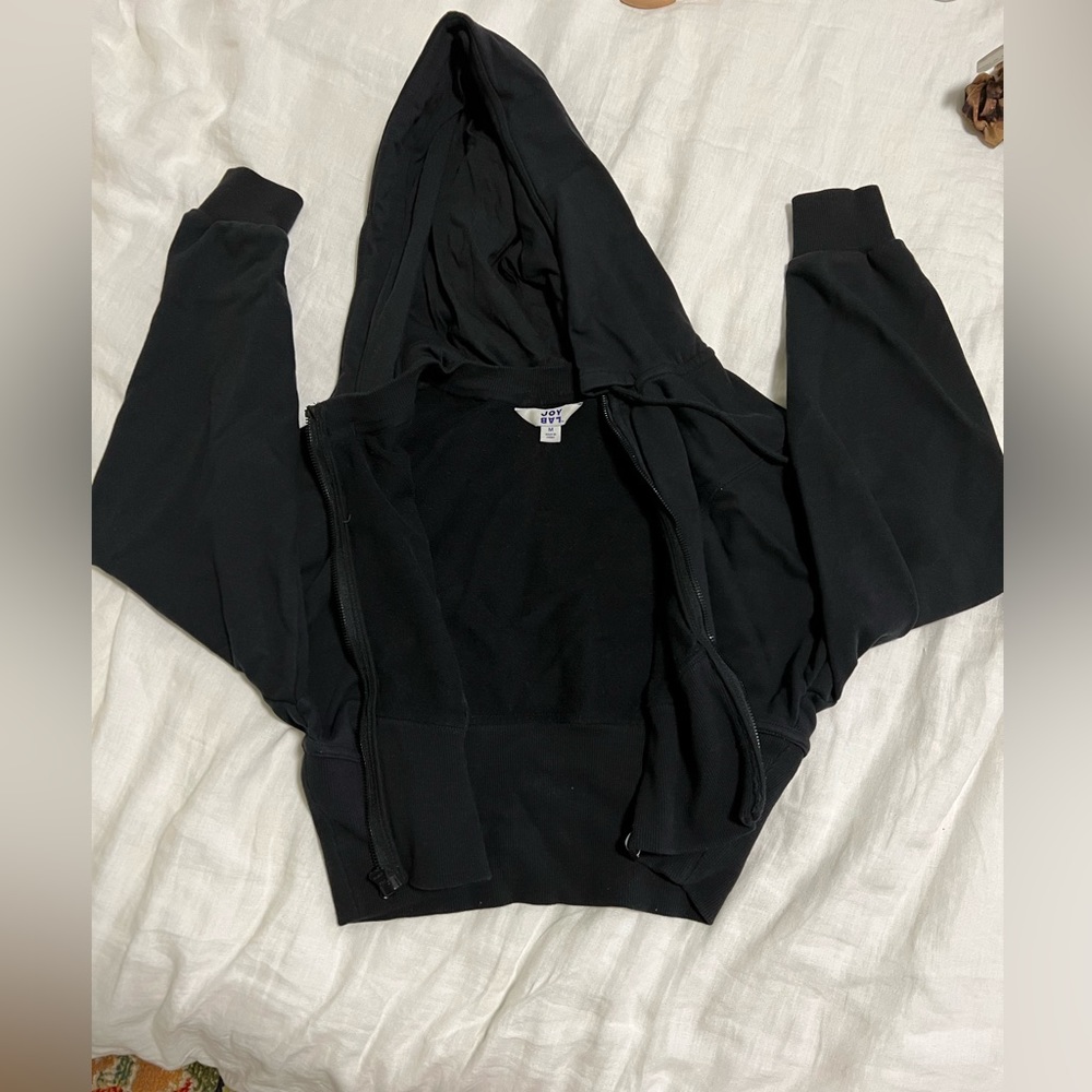 Black Cropped Zip Jacket (Womens M)